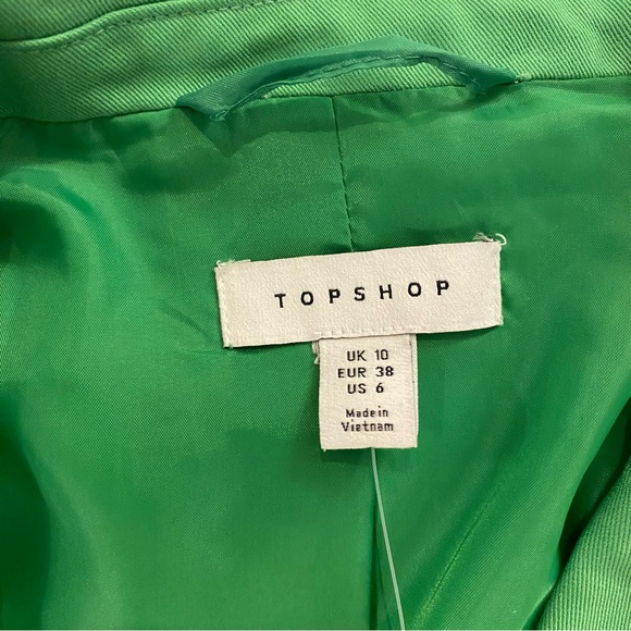 NEW Topshop Belted Blazer in Green with Buttons US size 6 women’s oversized fit - Picture 10 of 16